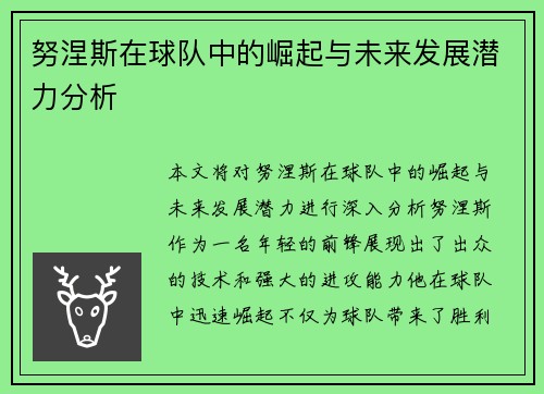努涅斯在球队中的崛起与未来发展潜力分析